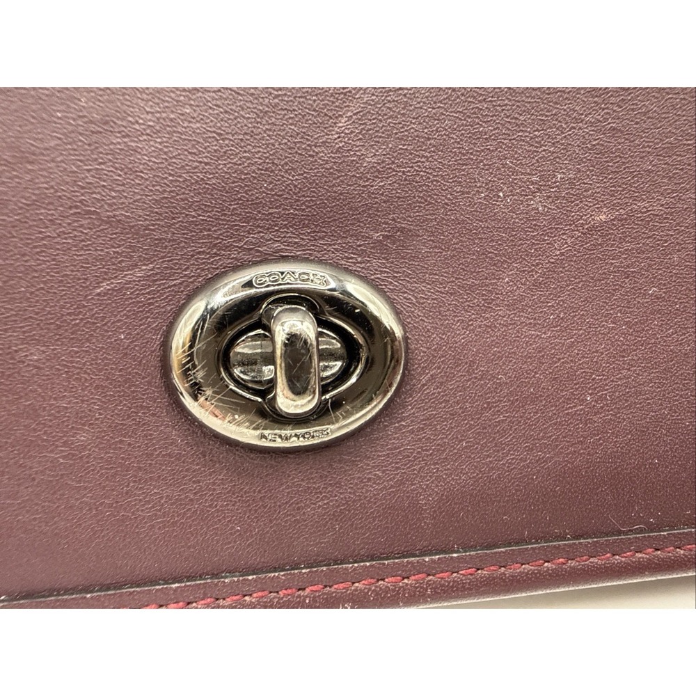 2017 Coach 75th Anniv Dinky Maroon Leather Crossbody Re-Edition 57325 - Picture 3 of 14